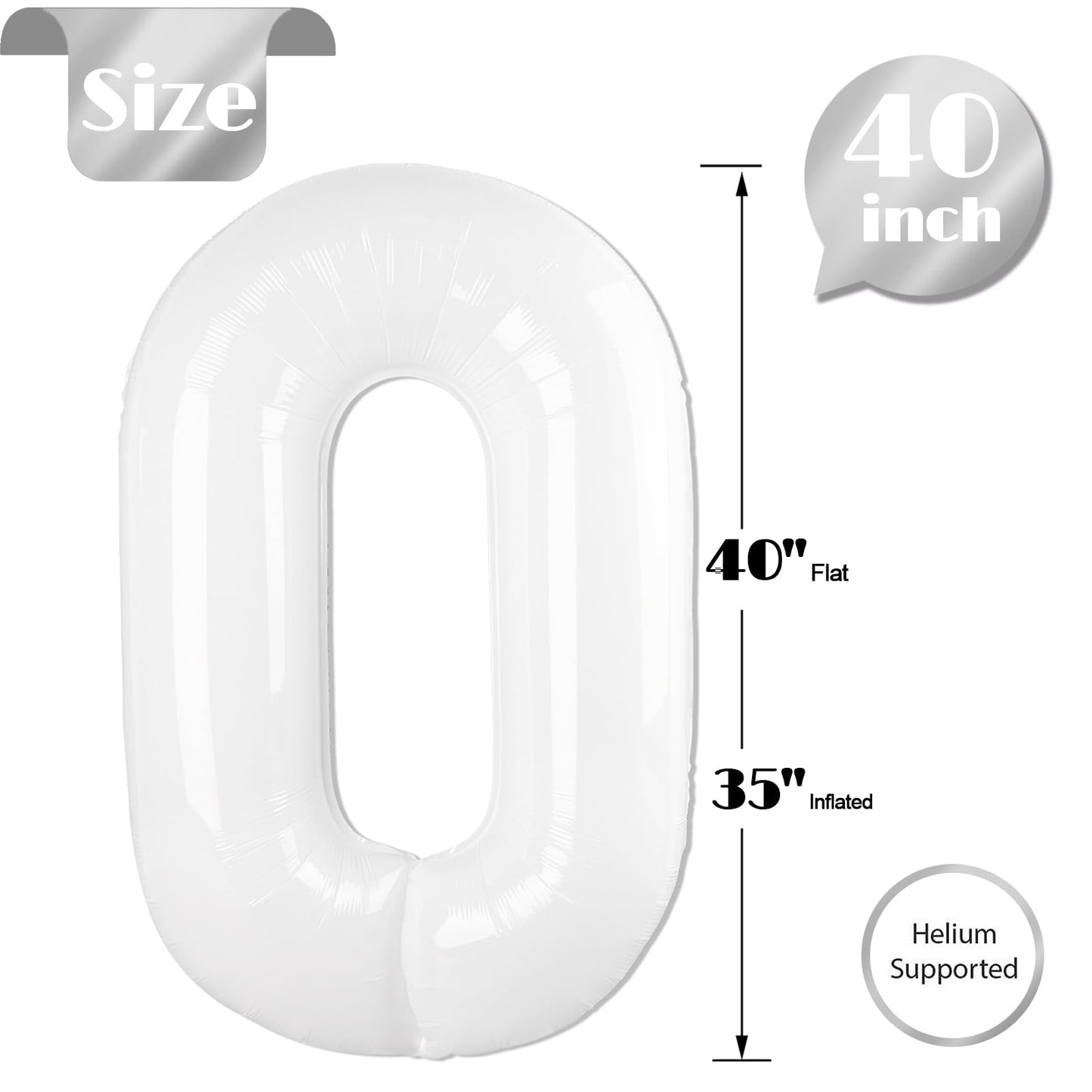 White Number 26 Balloon 40 inch, 26 Number Balloons, 26th White Birthday Decorations for Girls Boys 26 Year Old Party Supplies