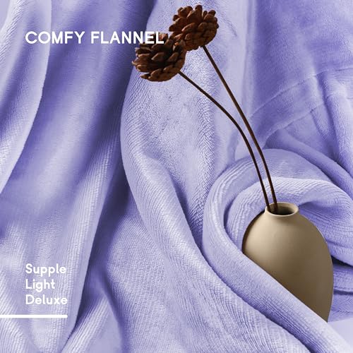 Electric Heated Blanket Breathable Warm 72" x 84" Full Size Flannel Heated Blanket with 1-4 Heating Levels & 10 Hours Auto Shut off, Control Temperature and Washable, For Sofa and Bed - Light Purple