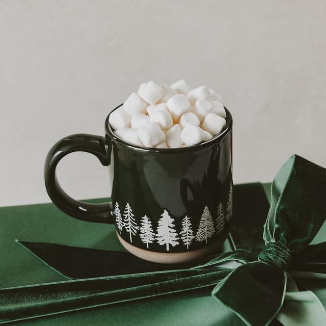 Sweet Water Decor Pine Trees Christmas Mug 14oz Stoneware Holiday Cup