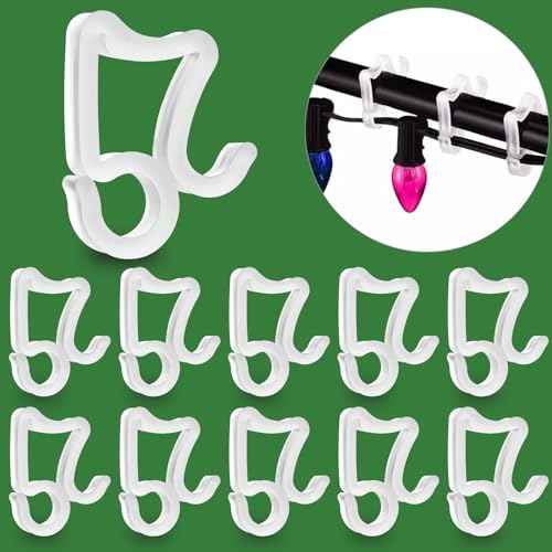 eygeufg Christmas Light Clips Hooks - Gutter Light Hooks Clips Hangers for Christmas Decoration Outdoor Halloween New Year Holiday (100 Pack)