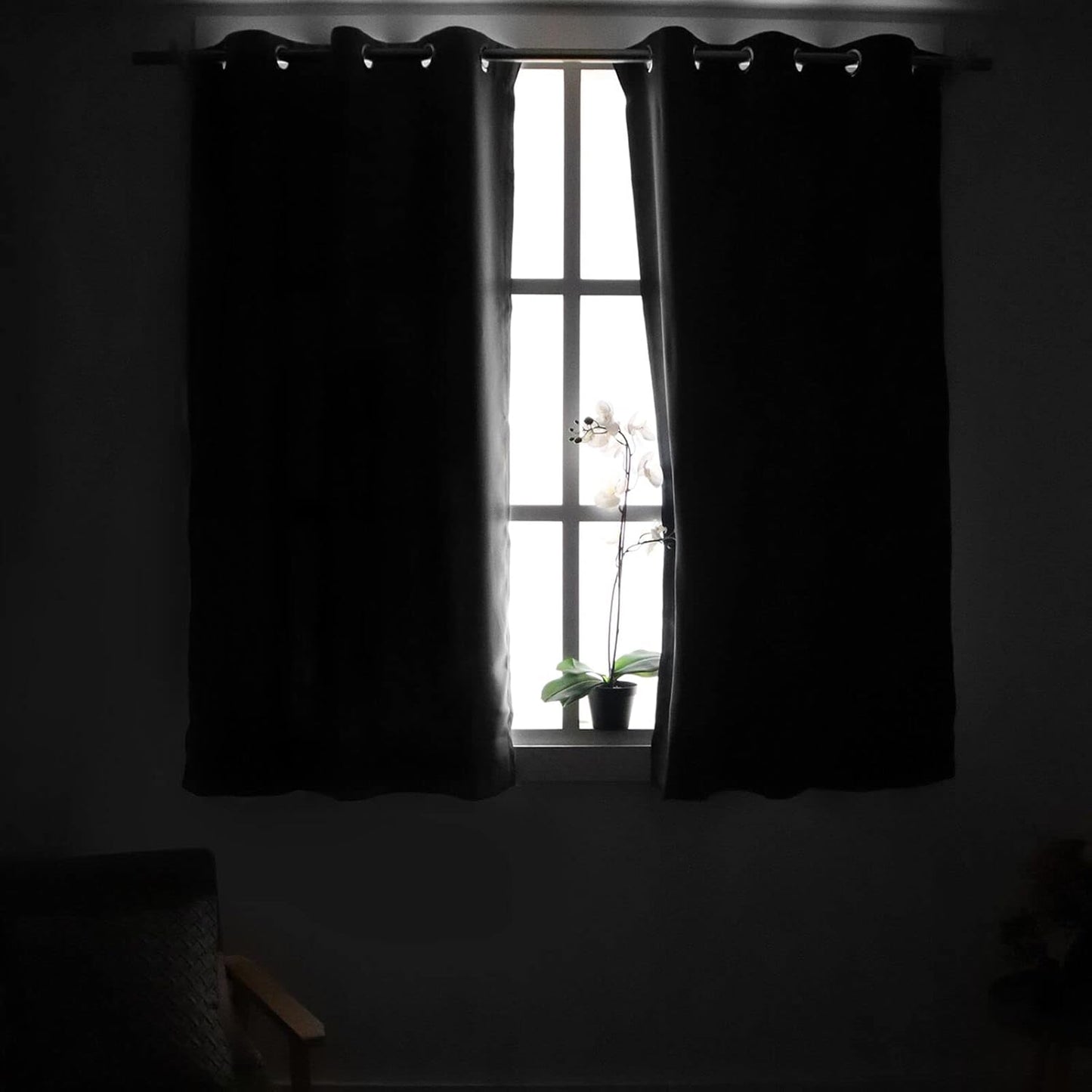 YoungsTex Blackout Curtains - Room Darkening Thermal Insulated Drapes, 2 Panels, 42 x 63 Inch, Dark Grey