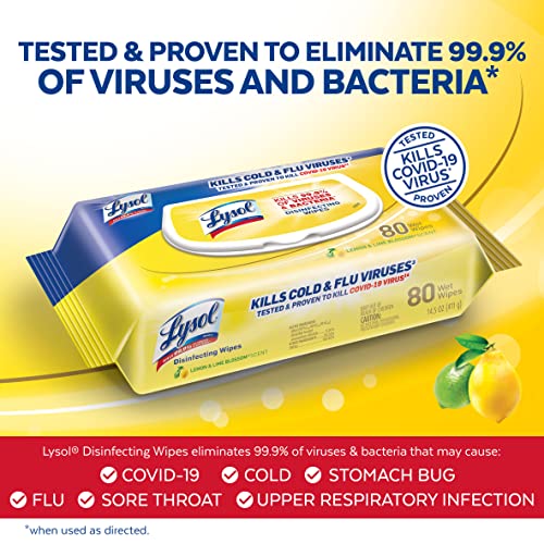 Lysol Disinfecting Hand Wipes with Lemon & Lime Blossom, 480 Count – Germ & Virus Killer