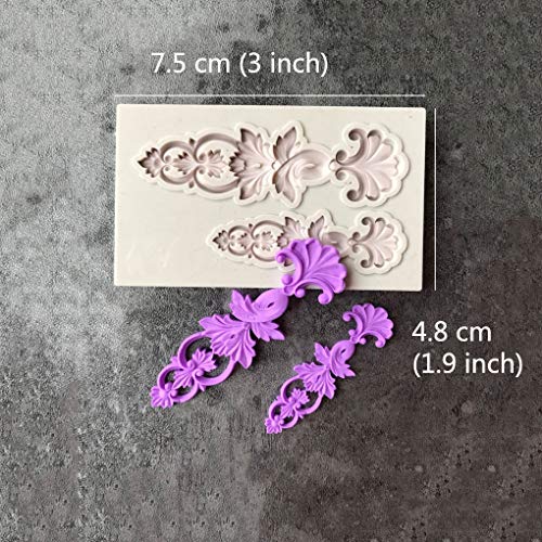 Silicone Fondant Cake Mold Set - Baroque Scroll Design for Cake Decorating, Sugarcraft, and Crafts