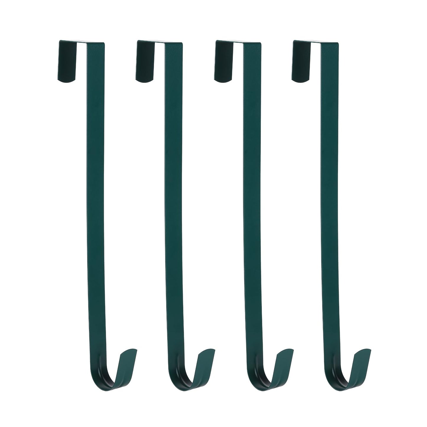 Sattiyrch 15" Wreath Hanger for Front Door,Sturdy Steel Wreath Door Hanger,Over The Door Hanger Hook (Green,4)