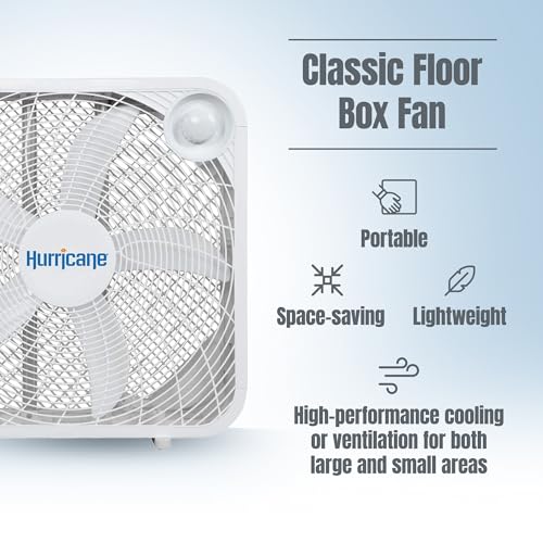 Hurricane Classic 20-Inch Floor Box Fan - 3 Speed White, 1 Pack