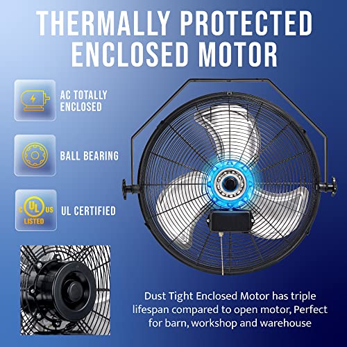 18-Inch High Velocity Wall Fan - Industrial, Commercial & Residential Use - Tornado Model 1