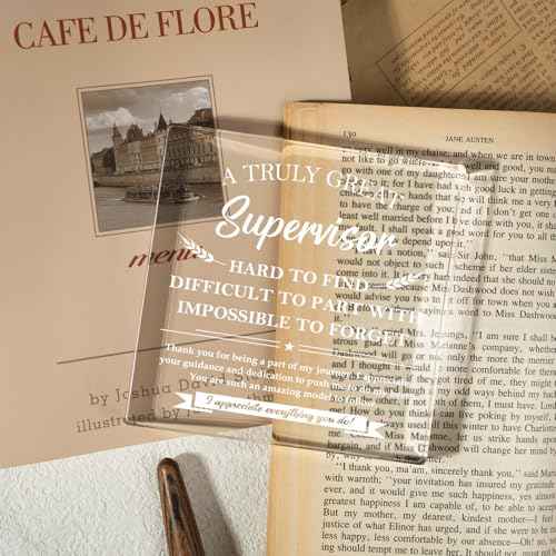 Supervisor Gifts, Supervisor Appreciation Gifts, Thank You Gifts for Supervisors on Boss Day, Birthday and Christmas Gift, Decoration Square Acrylic Sign Gift¡¦