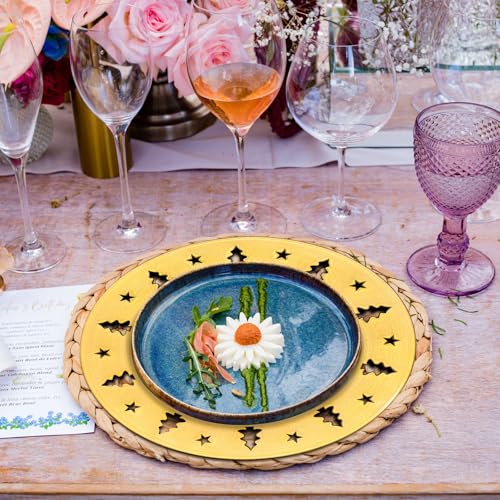 Kazozobi Gold Christmas Tree Charger Plates 13-Inch Set of 6 Reusable Holiday Table Decor
