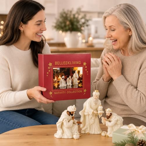 Belleek Living 3 Kings Set - 7.3 Inch Fine China Nativity Figures - Made in Ireland