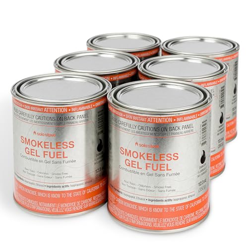 Solo Stove Gel Fuel Can 12.3 oz Pack of 6 Indoor & Outdoor Fire Fuel