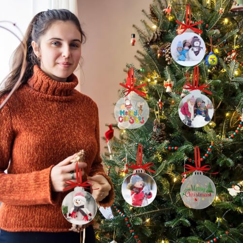 Senbota Classic Style-001 4 Inch Clear Acrylic Christmas Ornaments - 50 Pcs