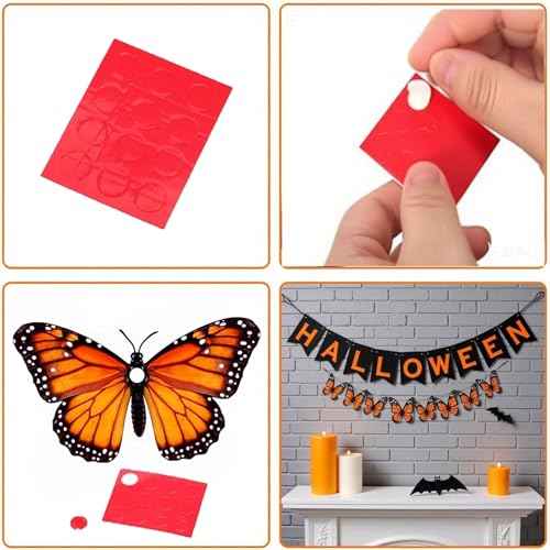 24 Pcs Monarch Butterfly Decorations, 4.72'' Orange Fake Butterflies£¬3D Halloween Monarch Butterfly Wall Decor for Fridge, Crafts,Wall, Party, Christmas£¬ Wedding, Halloween