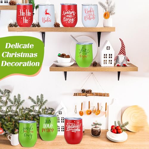 Uiifan 30 Pack Christmas Tumblers Gifts 12 Oz Xmas Funny Tumbler