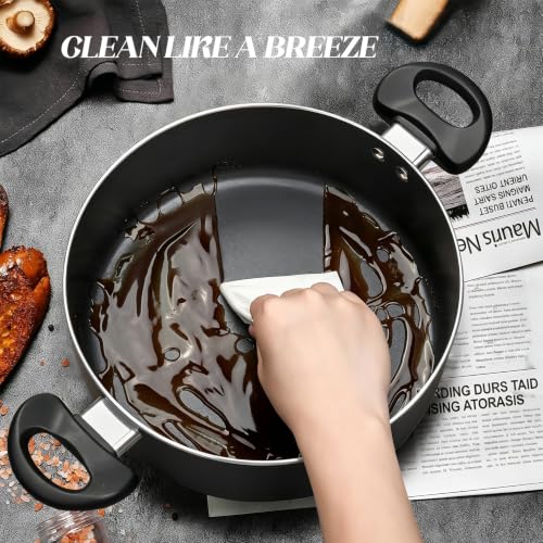 Black 8-Piece Ceramic Cookware Set - Nonstick Pots & Pans with Handles