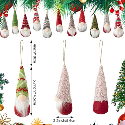 Vinsot 24 Pcs Christmas Hanging Gnome Ornaments Bulk - Cute Holiday Tree Decor
