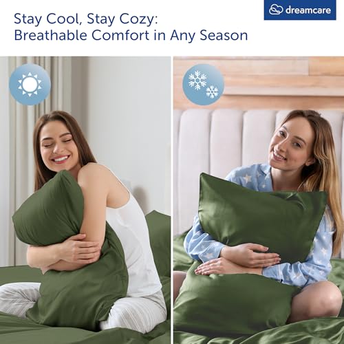 Olive DreamCare King Size Rayon Bamboo Cooling Bed Sheets 4pc Set