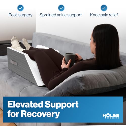 Kölbs Double Leg Elevation Pillow for Post Surgery Support with Jacquard Cover