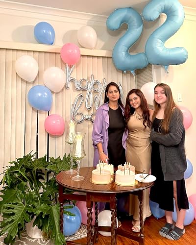 Pearlescent Blue Number 29 Balloon 40 inch, 29 Number Balloons, 29th Birthday Decorations, 29 Year Old Women Men Pearlescent Blue Party Supplies