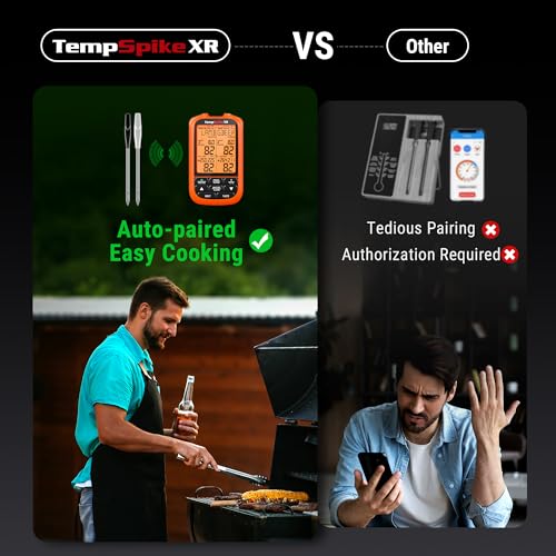 Wireless Meat Thermometer 1000ft RF Digital with 2 Probes - Waterproof & Color-Coded