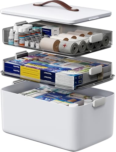 Large 3-Tier Medicine Cabinet Organizer Box for Medication Storage