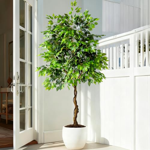 Erimda 7ft Artificial Ficus Tree for Home & Office Decor Faux Silk Plants