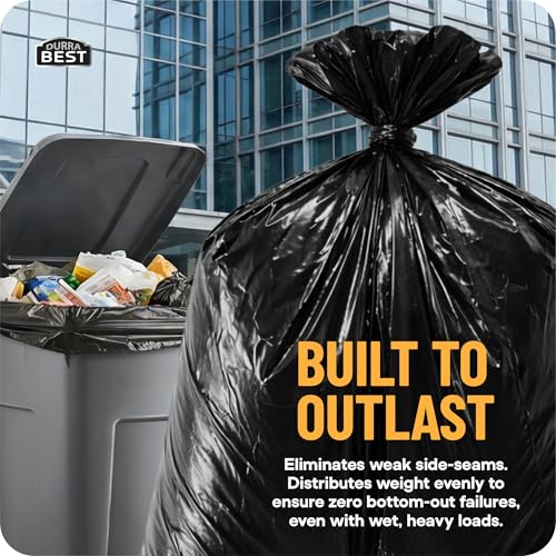 95-96 Gallon Heavy Duty Trash Bags - Extra Large 61x68 Inch Garbage Liners - Leak & Tear Resistant - 40 Pack
