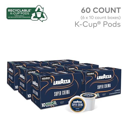 Lavazza Super Crema K-Cup Coffee Pods - Medium Espresso Roast, 60 Count