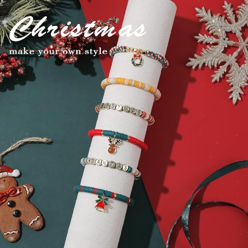 ADIIL Christmas Bead Bracelet Making Kit - 7200pcs Polymer Clay Jewelry Supplies
