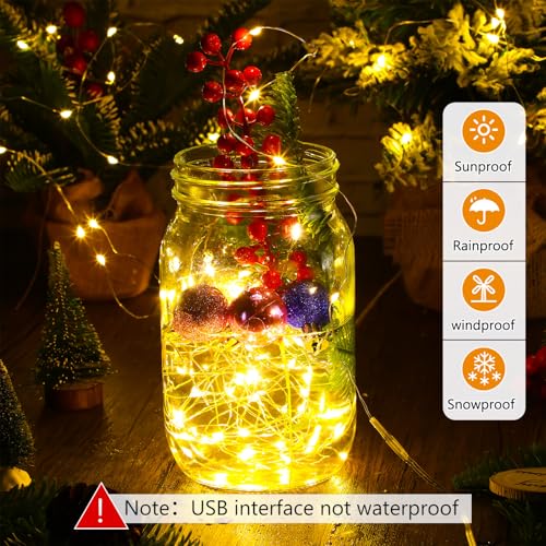 Macarrie 6 Pcs USB Fairy Lights 16ft Warm White String Lights