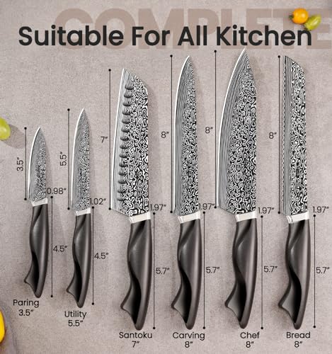 Silver 15-Piece Kitchen Knife Set with Built-in Sharpener - High Carbon Stainless Steel