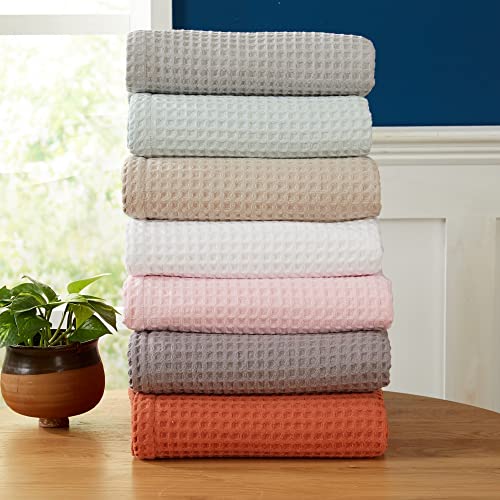King Cotton Waffle Weave Bed Blanket - Breathable, Soft, Lightweight for All Seasons