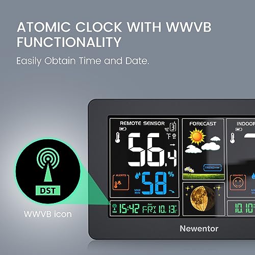 Wireless Indoor Outdoor Weather Station with 2 Sensors - Black