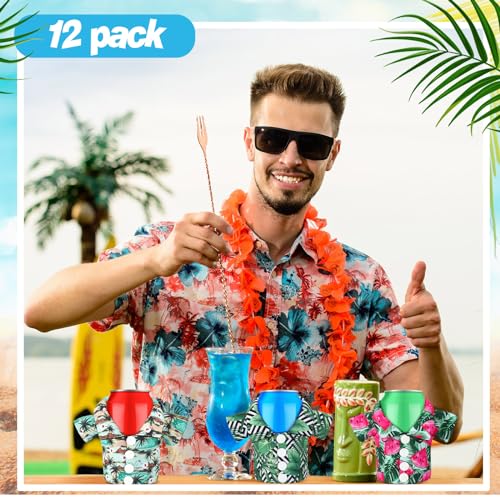 Hawaiian Shirt Themed 12-Pack Neoprene Beer Can Coolers – Tropical Can Sleeve