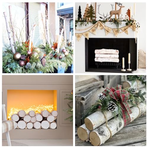 6 Pack Natural White Birch Logs 1.4-2.6 Inch Diameter Fireplace Decor & Crafting
