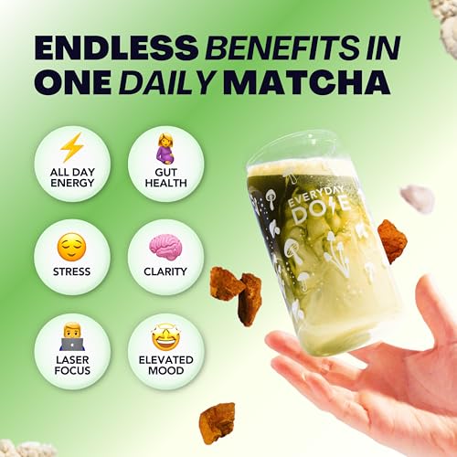 Ceremonial Grade Matcha Powder with Mushrooms & Collagen - Focus Energy Antioxidant Tea