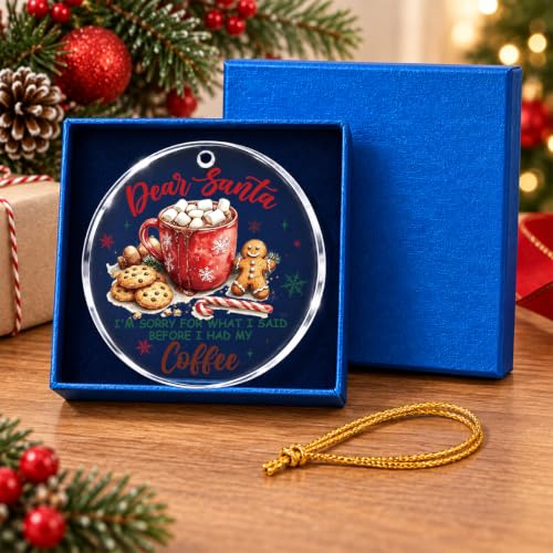 Coffee Lover Christmas Ornament Acrylic Holiday Decor for Tree