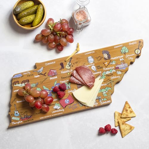 Tennessee Shaped Cutting Board by Totally Bamboo – Tennessee Map Art by Fish Kiss