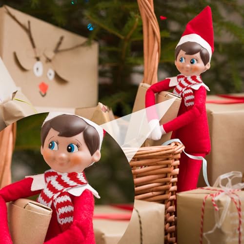 18 Pcs Mini Christmas Scarves Knitted Snowman Decor Red White - Variation Red White / 18