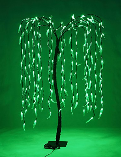 LIGHTSHARE 5.5ft Willow Tree Light – 200 LED Green, Modern Variation, Indoor/Outdoor