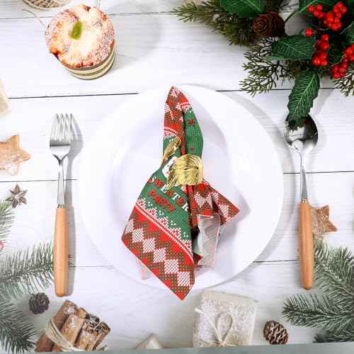 Gold Napkin Rings Set of 12,Shiny Metal Table Decor,Study Leaf Gold Napkin Holder Rings,Stylish Fall Napkin Rings Bulk for Table Settings Party Wedding Valentine Christmas