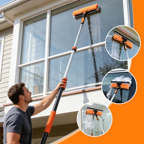 TONYINGO 5-20FT Telescoping Duster Kit with Extension Pole & Multi-Head Cleaning Tools