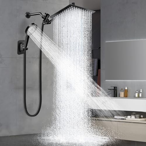 Shower Head,12" High Pressure Rainfall Head with Handheld Dual Spray