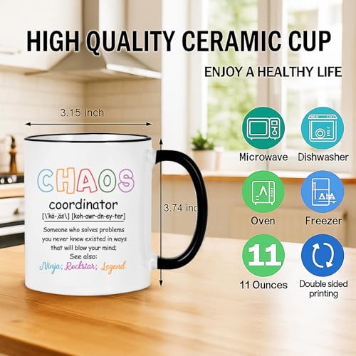 Jmugmt Chaos Coordinator Mug with Black Handle - Boss Gift 11oz