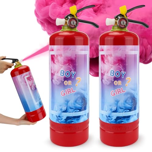 Pink Giant Gender Reveal Fire Extinguisher 2 Pack - Baby Girl Reveal Party Decorations