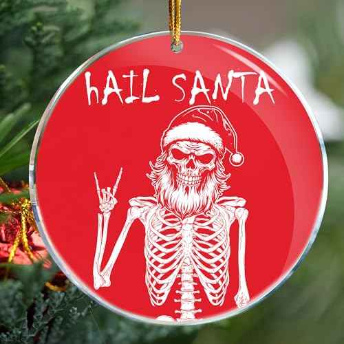 Hail Santa Rock Heavy Metal - Christmas Ornaments - Christmas Decorations - 3.6 in Acrylic Two Sided Printing
