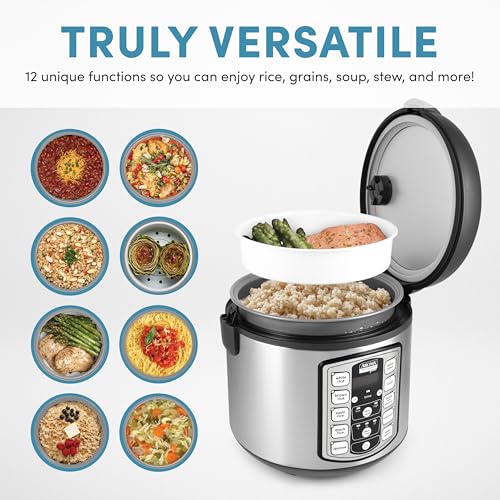 AROMA Professional Plus 20-Cup Digital Rice Cooker & Food Steamer, Slow Cooker, Model ARC-5000SB