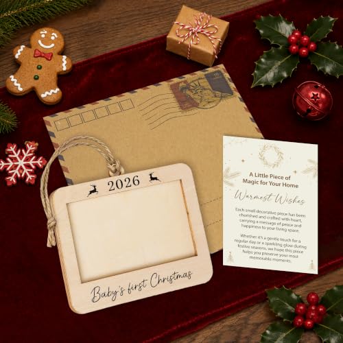 KINGDUHU Baby's First Christmas Horizontal Photo Ornament - Family Keepsake