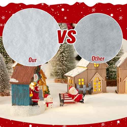 Christmas Fake Snow Blanket, Artificial Snow for White Christmas Tree Decorations, Soft Fluffy Faux Snow Blanket for Winter Wonderland Christmas Village Displays,3 x 8 Ft