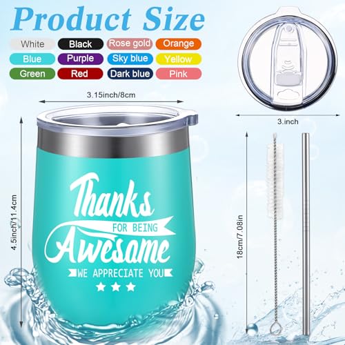 Sieral Thank You Tumbler 12 oz Steel with Lid Straw, Positive Style,