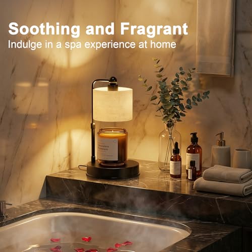 Bingyouth Flaxen Candle Warmer Lamp with Timer & Adjustable Height